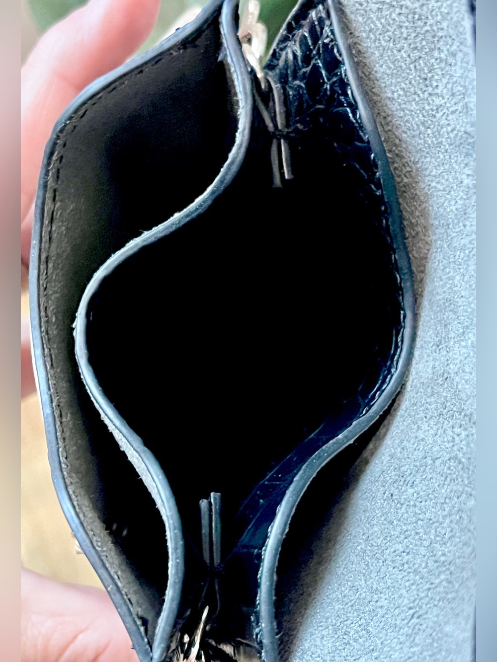 K. Carroll Black Croc Embossed Phone Crossbody Pouch Wallet - Picture 9 of 9